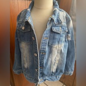 Kids distressed denim jacket